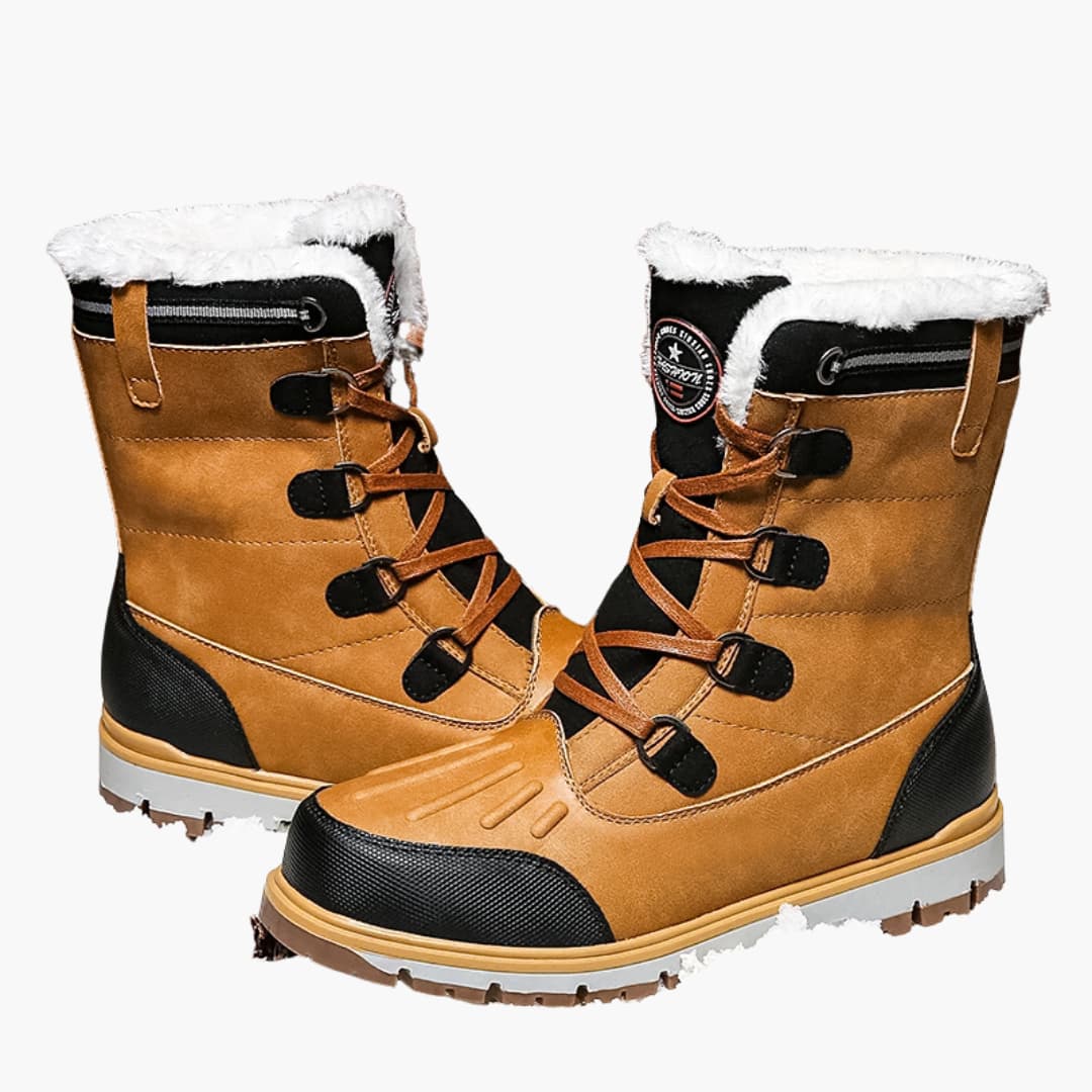 Herren Winterstiefel mit Schnürverschluss und Gummilaufsohle