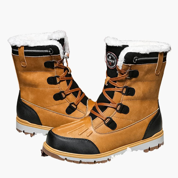 Herren Winterstiefel mit Schnürverschluss und Gummilaufsohle