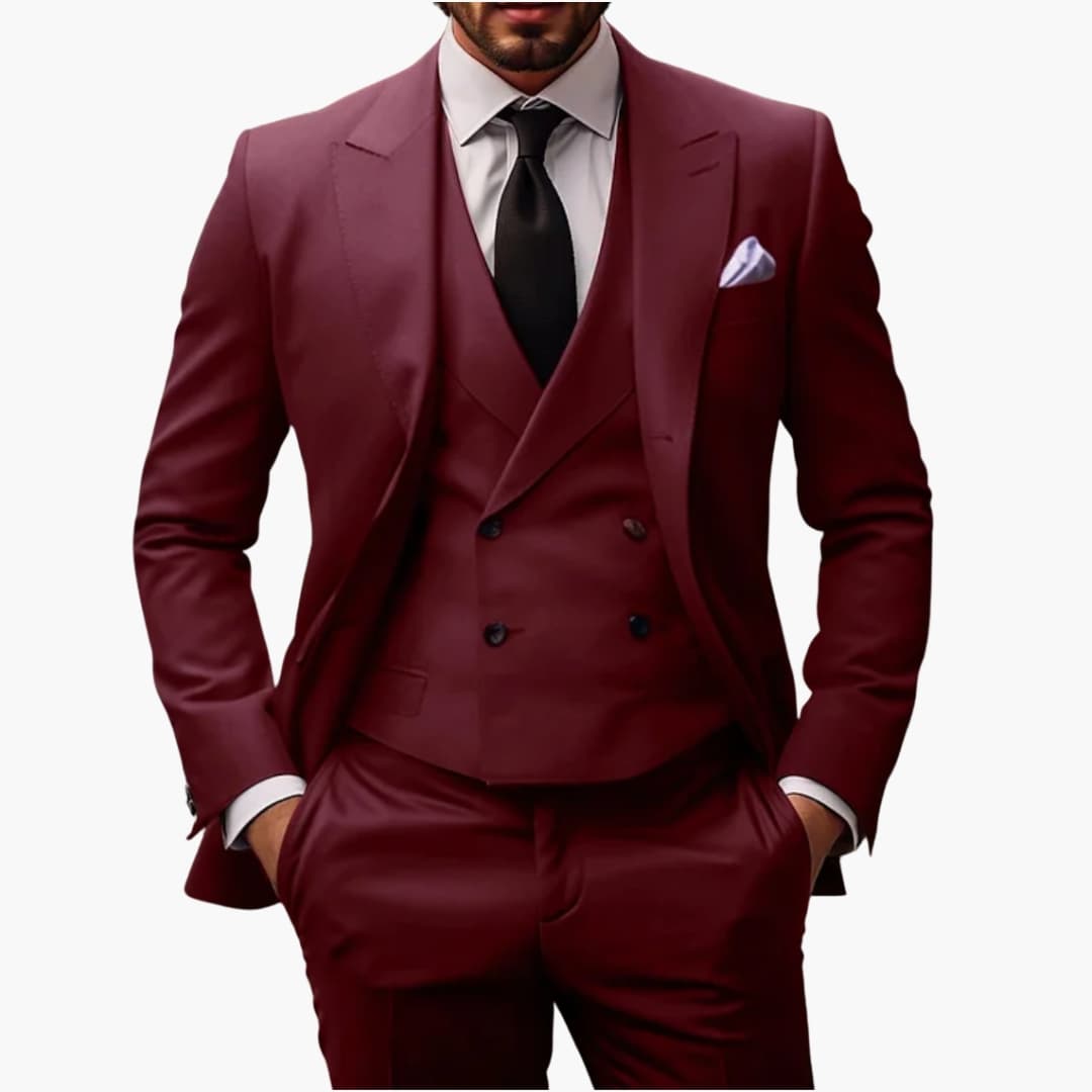 Dreiteiliger Herrenanzug mit Jacke und Weste