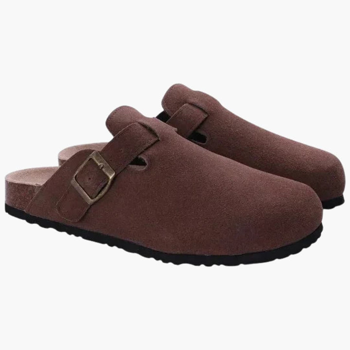 Herrenclogs mit Obermaterial und Korksohle