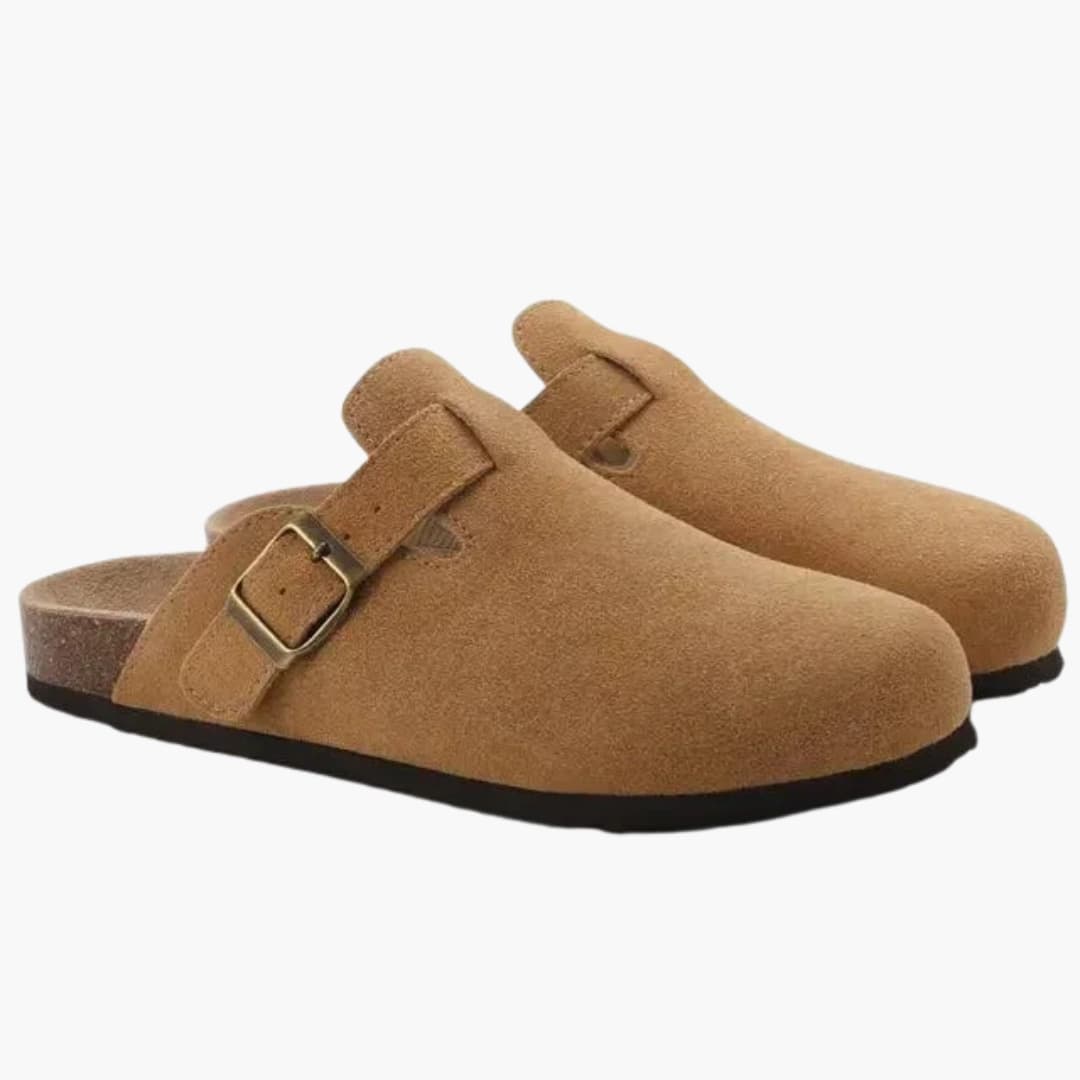 Herrenclogs mit Obermaterial und Korksohle