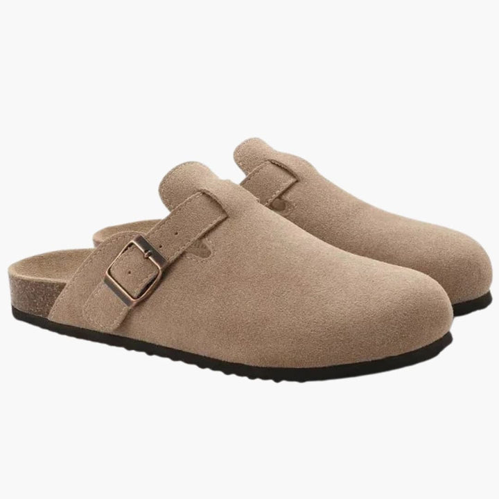 Herrenclogs mit Obermaterial und Korksohle