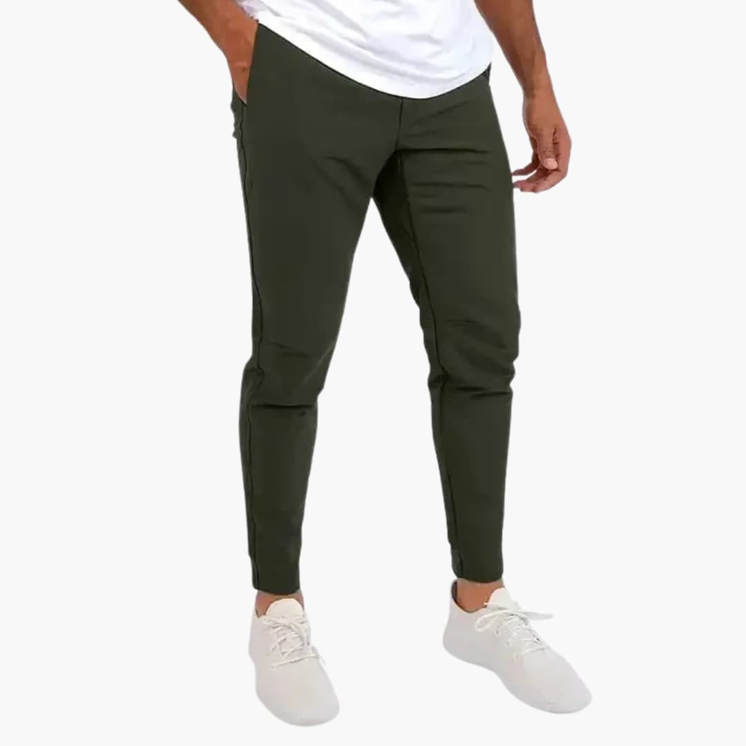 Herrenhose mit Stretchbund und konisch zulaufenden Beinen