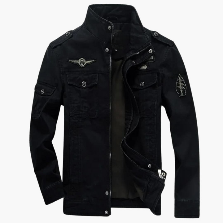 Herrenjacke im Military Style mit Stehkragen und Klappentaschen