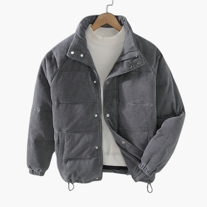 Herren Cordjacke mit Druckknopfverschluss