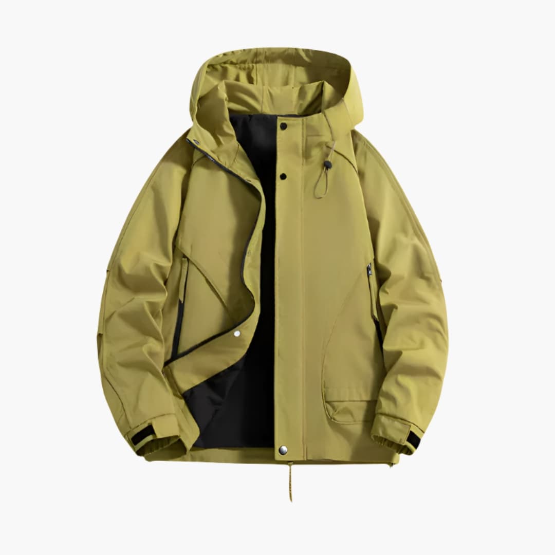 Herrenjacke mit Kapuze Reißverschluss und Fronttaschen