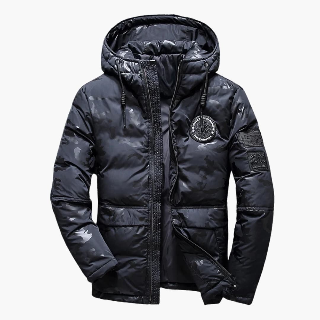 Herrenjacke mit Reißverschluss Kapuze und Taschen