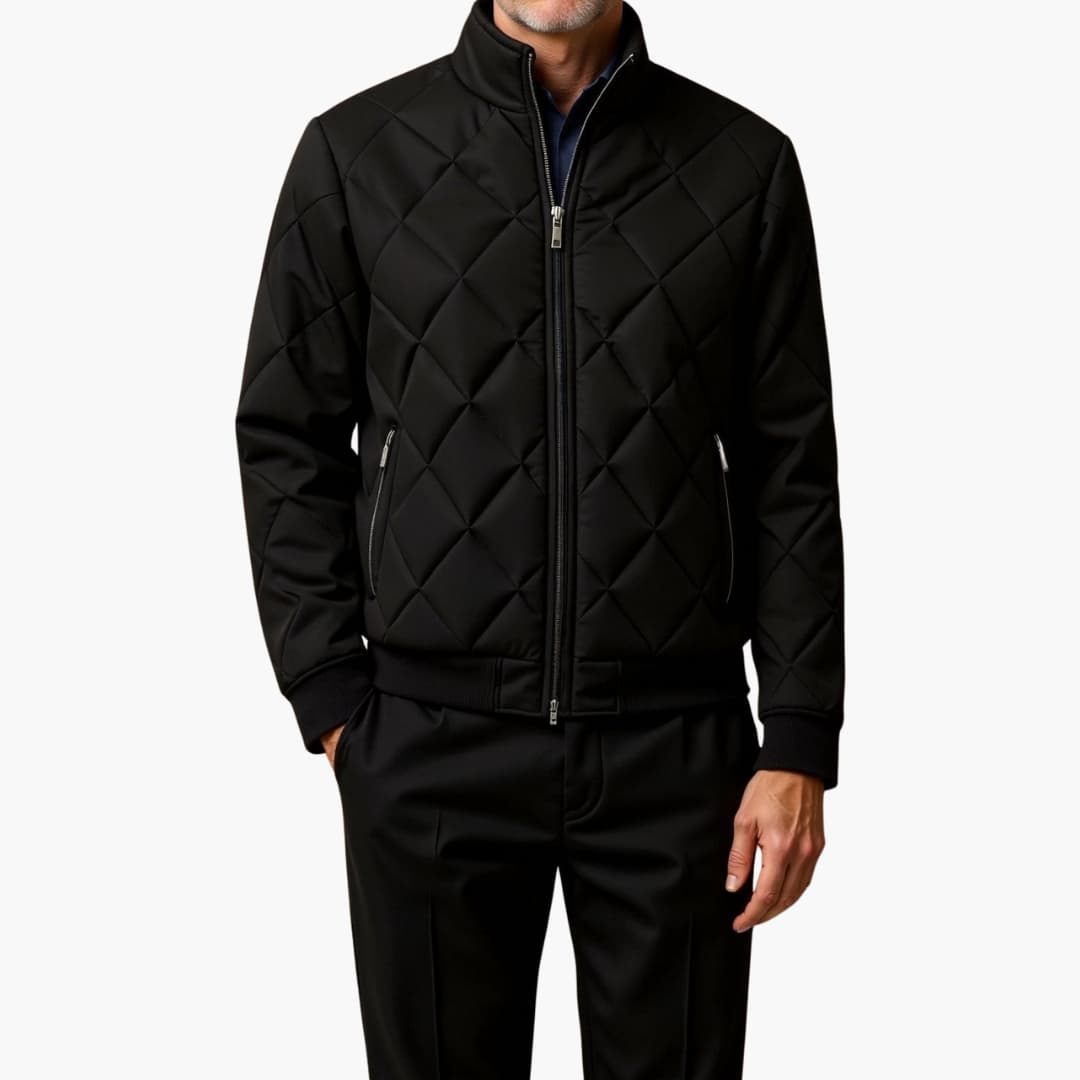 Herrenjacke mit Reißverschluss und Gesteppter Oberfläche