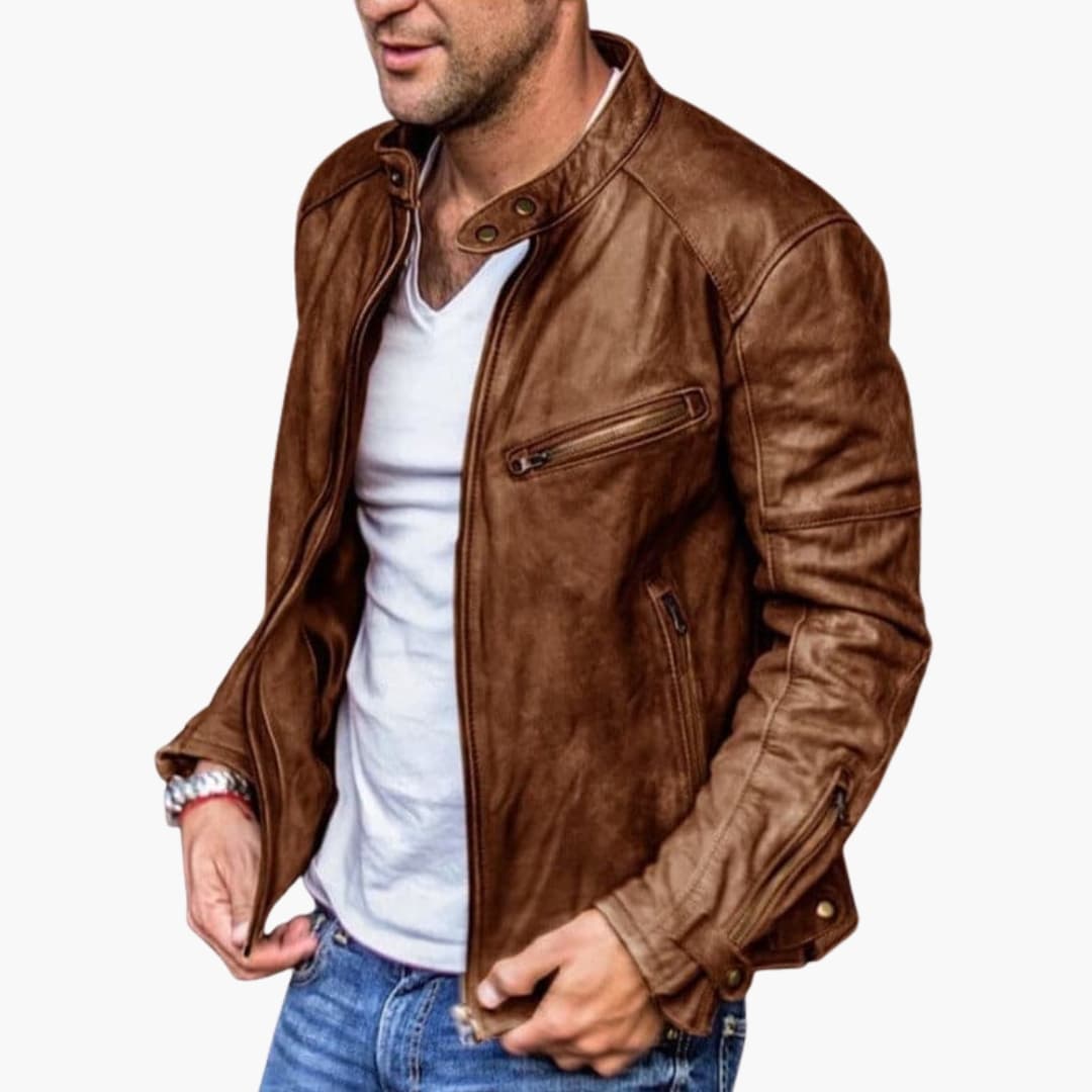 Herrenjacke mit Reißverschluss und Stehkragen