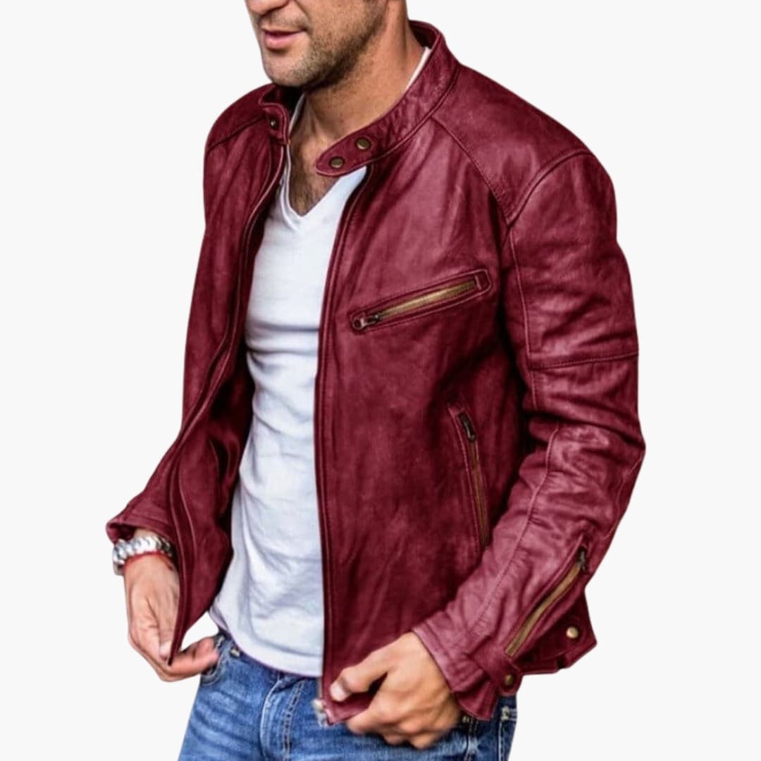 Herrenjacke mit Reißverschluss und Stehkragen