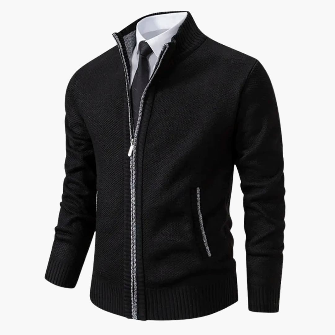 Herrenjacke mit Stehkragen und Frontreißverschluss
