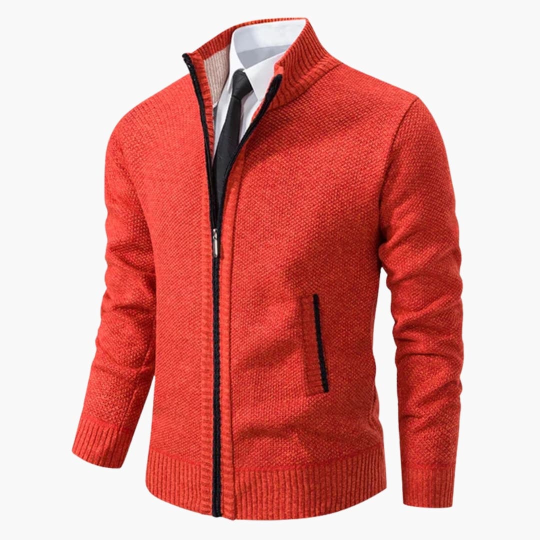 Herrenjacke mit Stehkragen und Frontreißverschluss