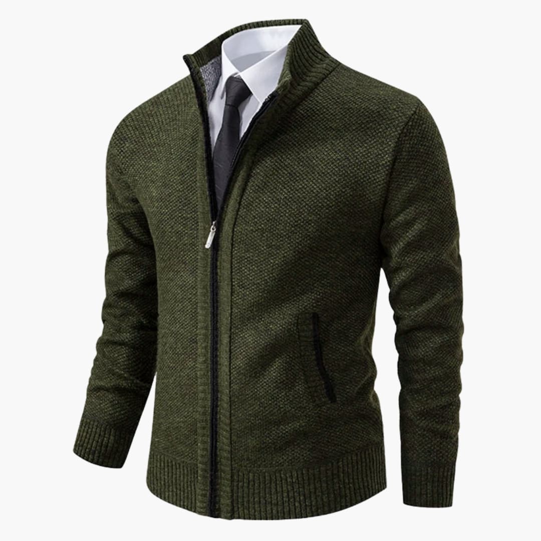 Herrenjacke mit Stehkragen und Frontreißverschluss