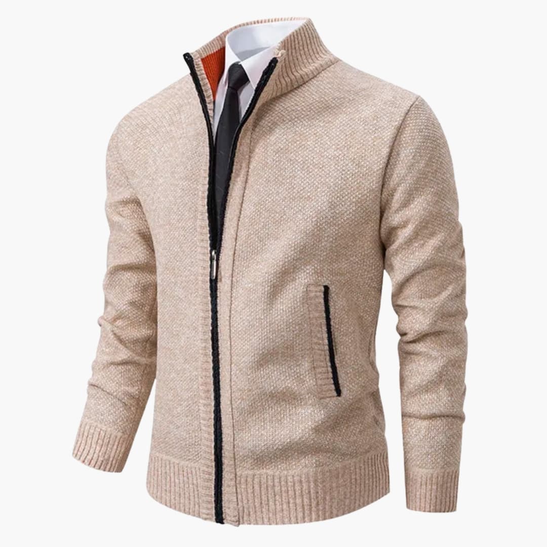 Herrenjacke mit Stehkragen und Frontreißverschluss