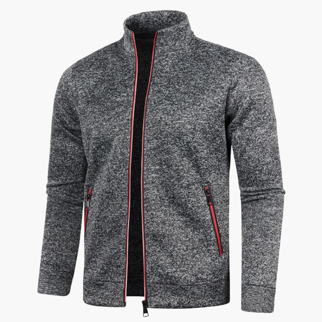Herrenjacke mit Stehkragen und Reißverschlusstaschen