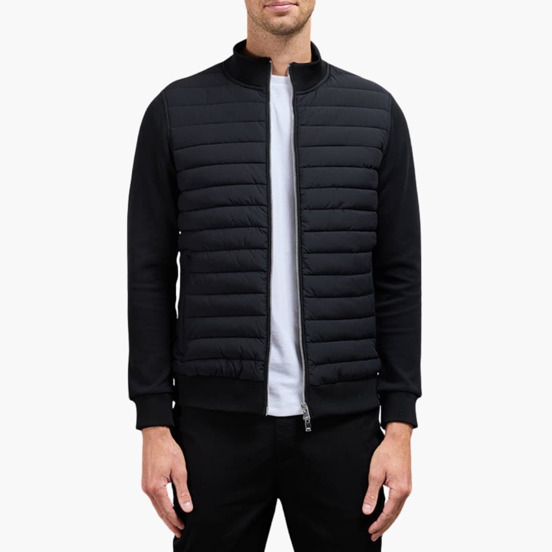 Herren Steppjacke mit Stehkragen und Reißverschluss