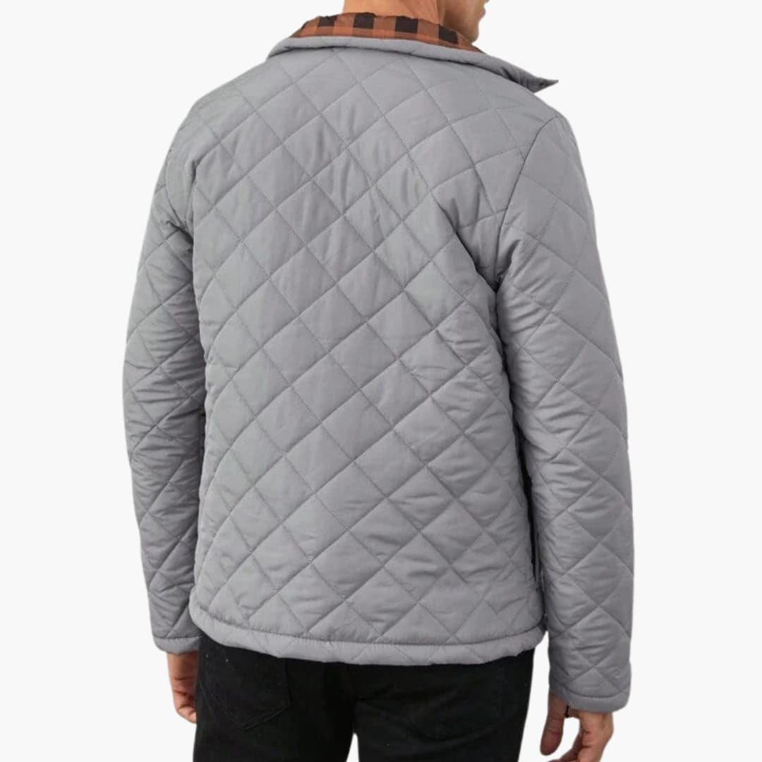 Herrenjacke mit Steppung und Druckknopfverschluss