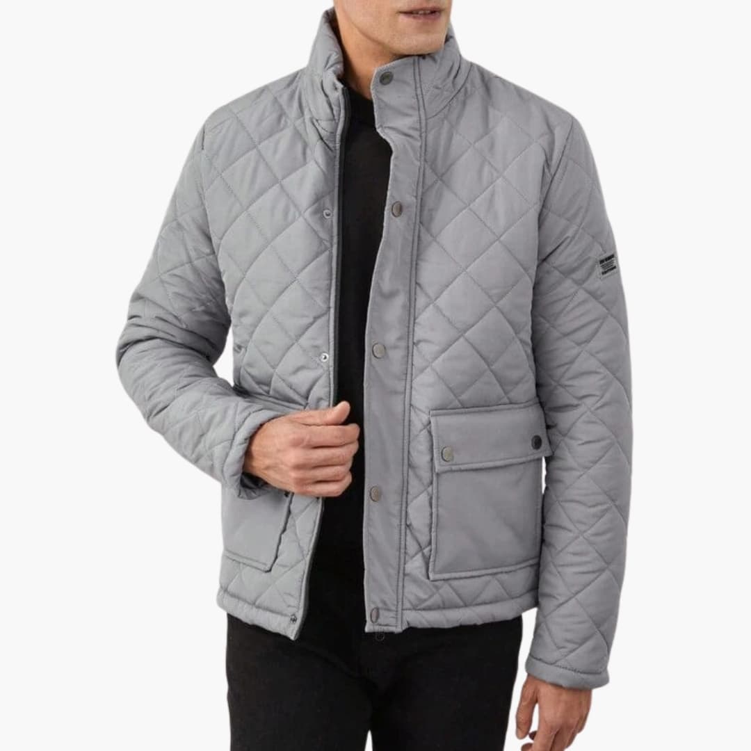 Herrenjacke mit Steppung und Druckknopfverschluss