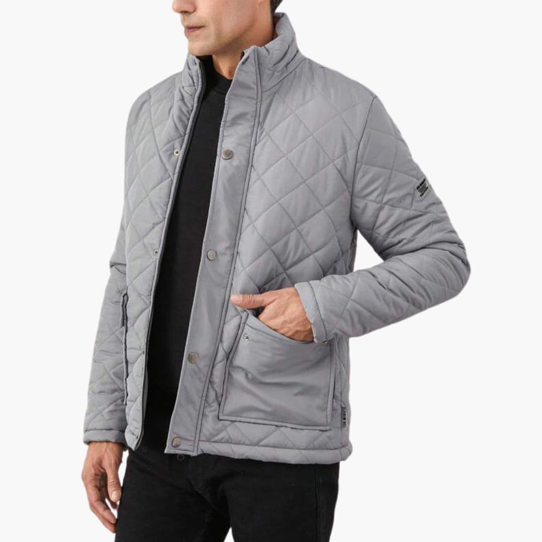 Herrenjacke mit Steppung und Druckknopfverschluss