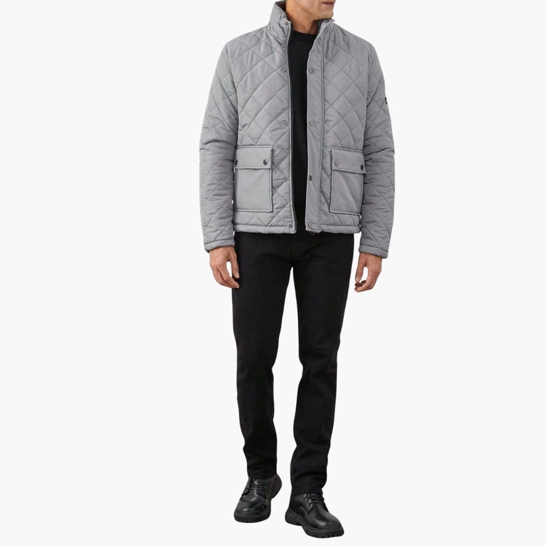Herrenjacke mit Steppung und Druckknopfverschluss