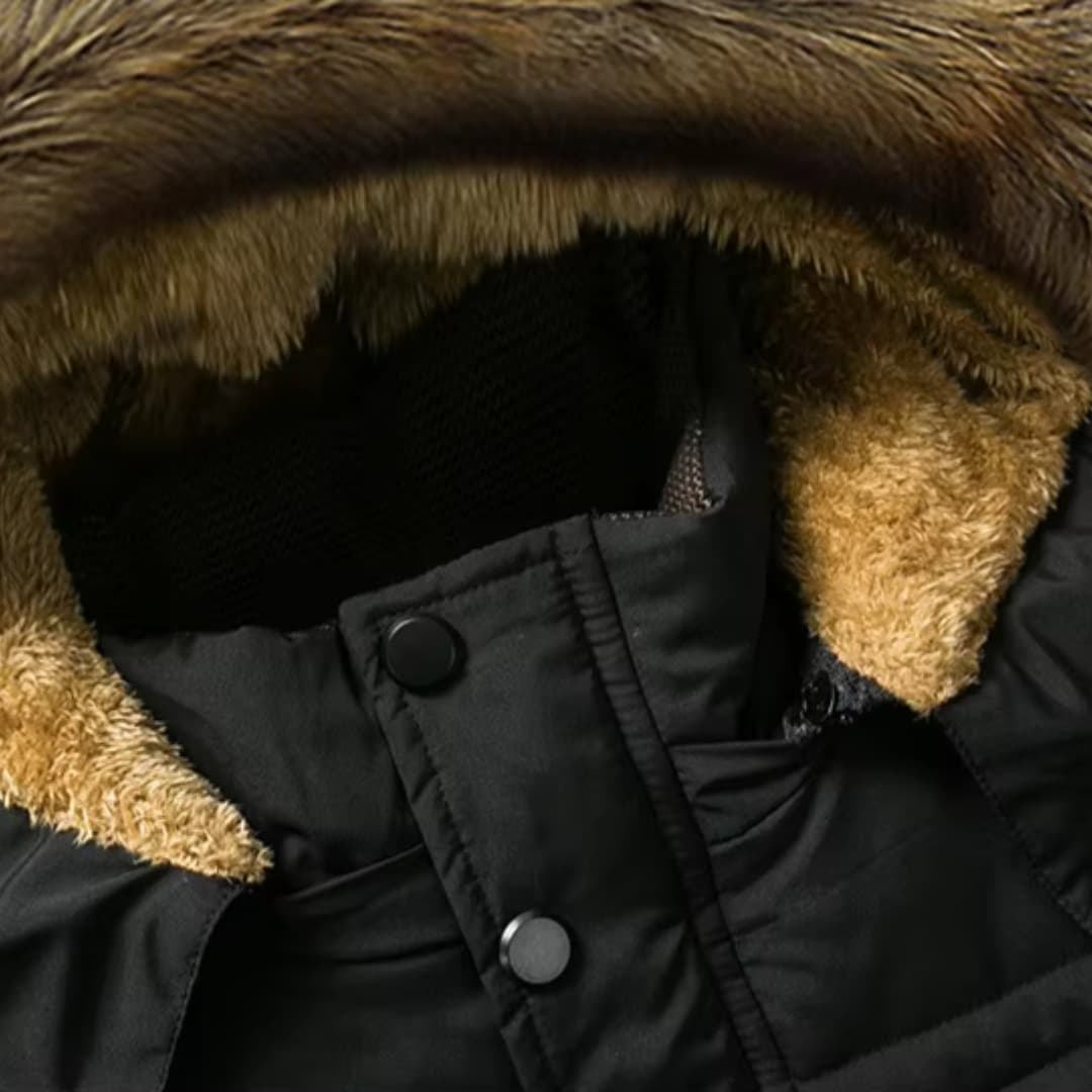 Herrenparka mit Kapuze und Reißverschluss