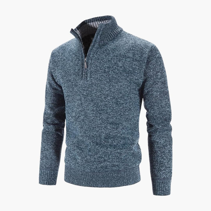 Herrenpullover mit Halbreißverschluss