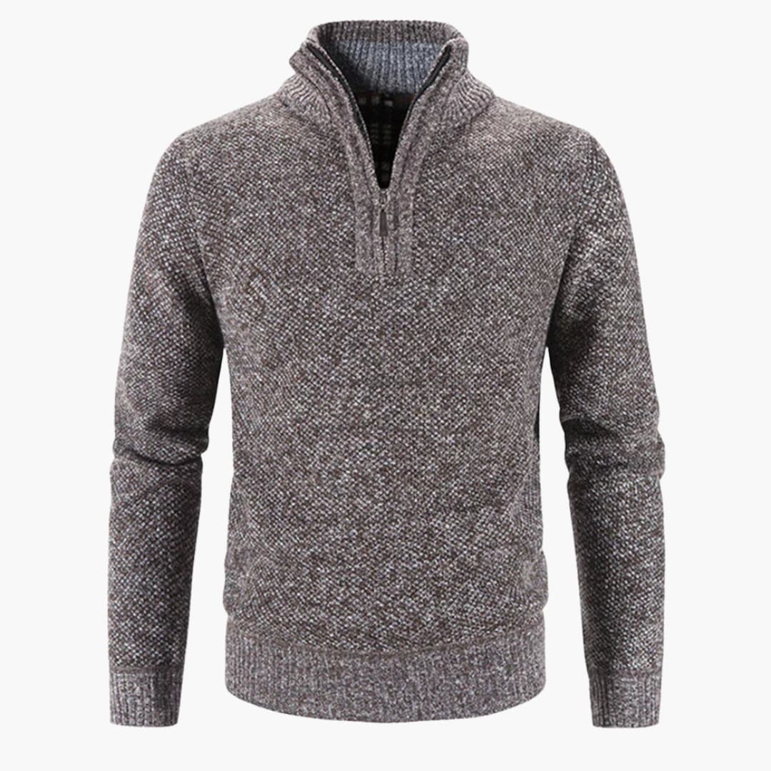 Herrenpullover mit Halbreißverschluss
