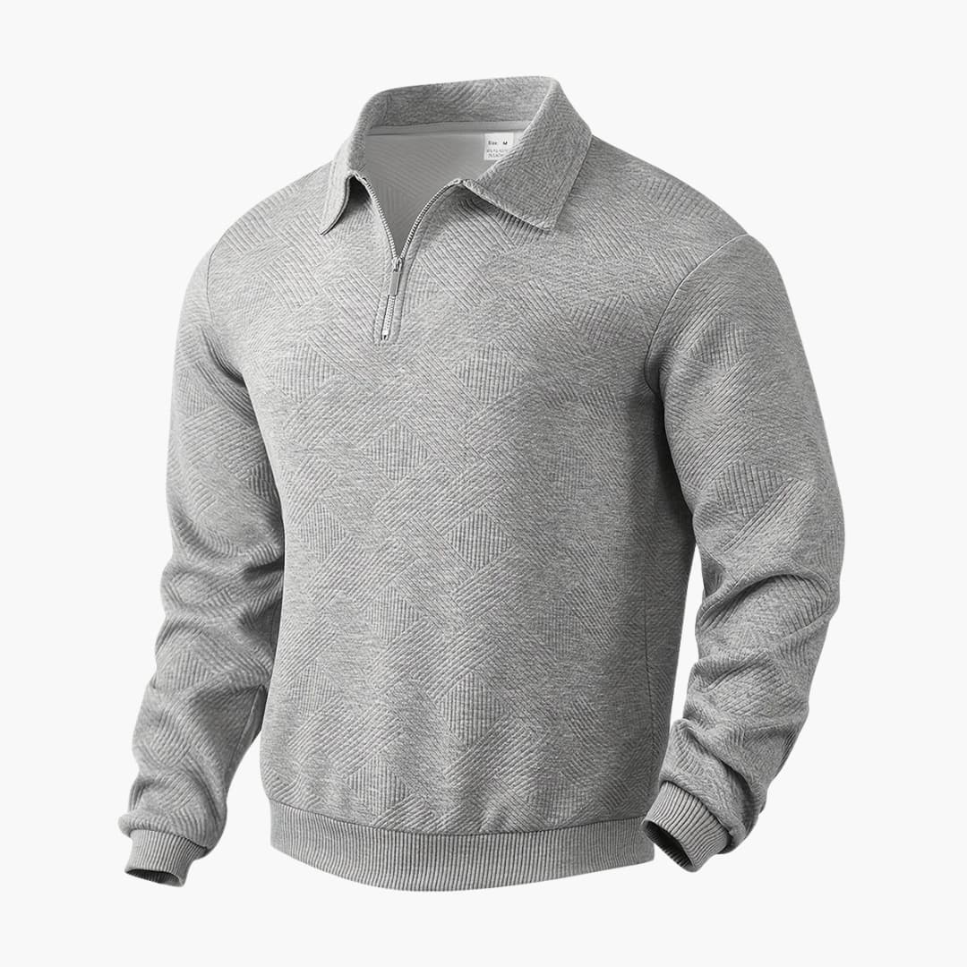 Herrenpullover mit Reißverschlusskragen