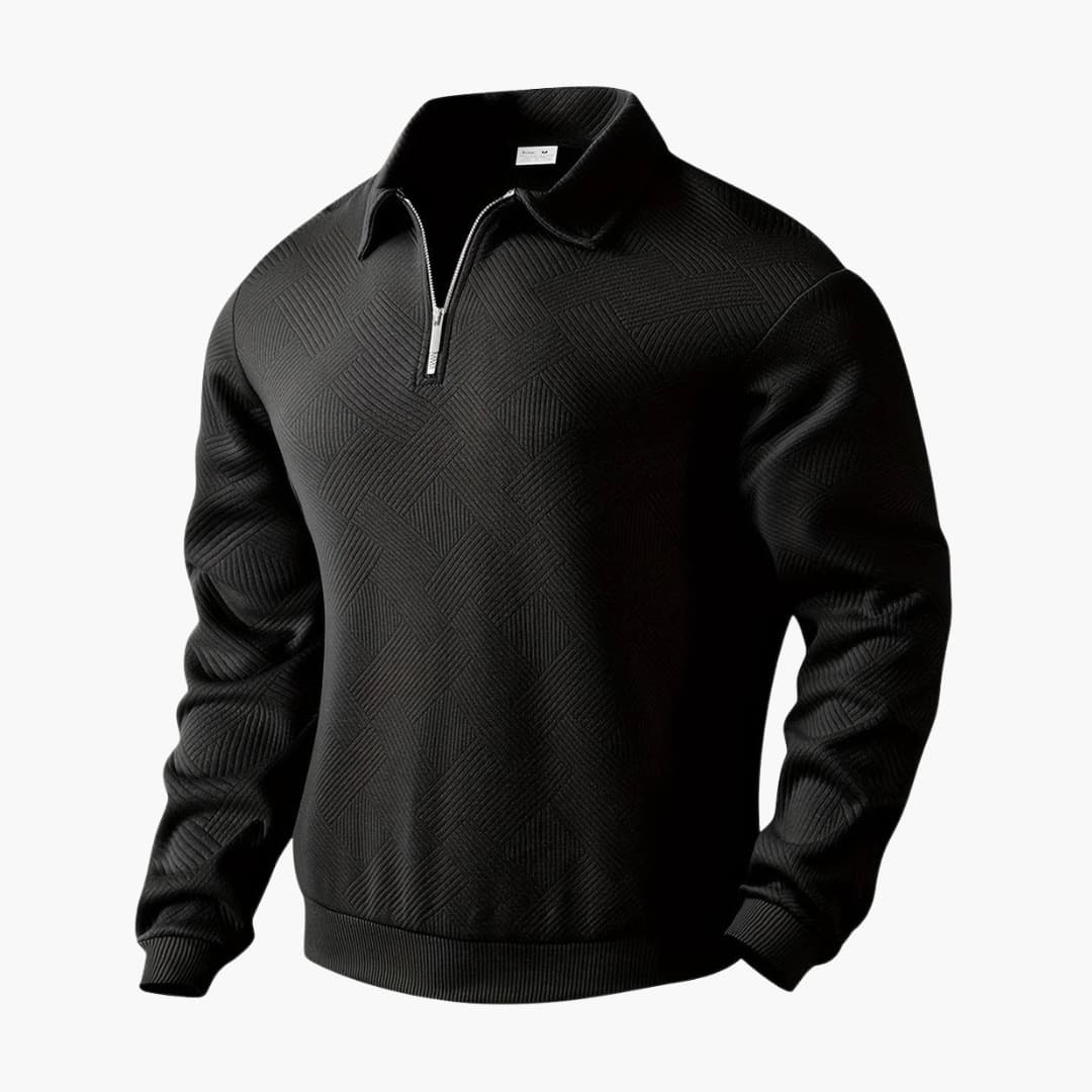 Herrenpullover mit Reißverschlusskragen