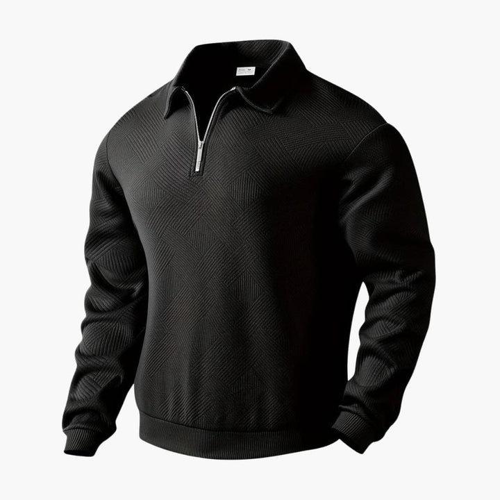 Herrenpullover mit Reißverschlusskragen