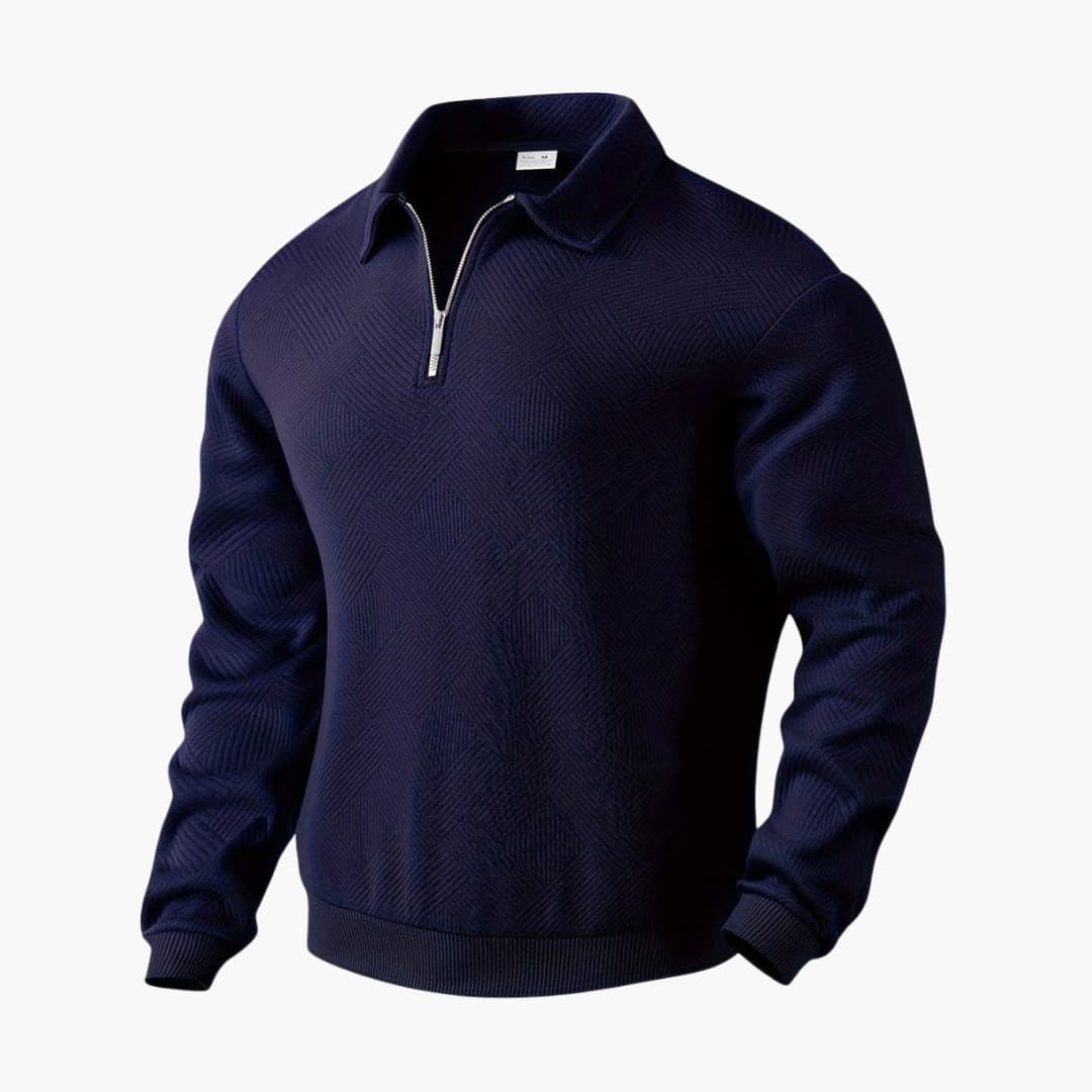 Herrenpullover mit Reißverschlusskragen