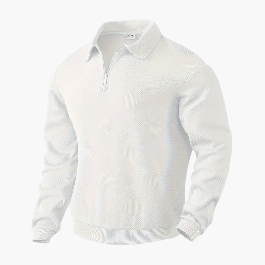 Herrenpullover mit Reißverschlusskragen