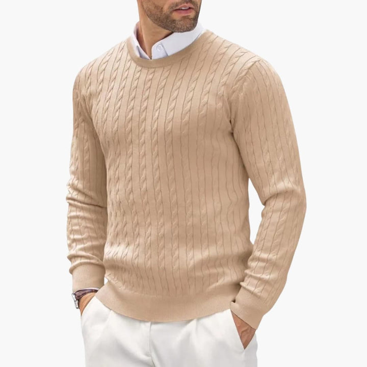 Herrenpullover mit Rundhalsausschnitt