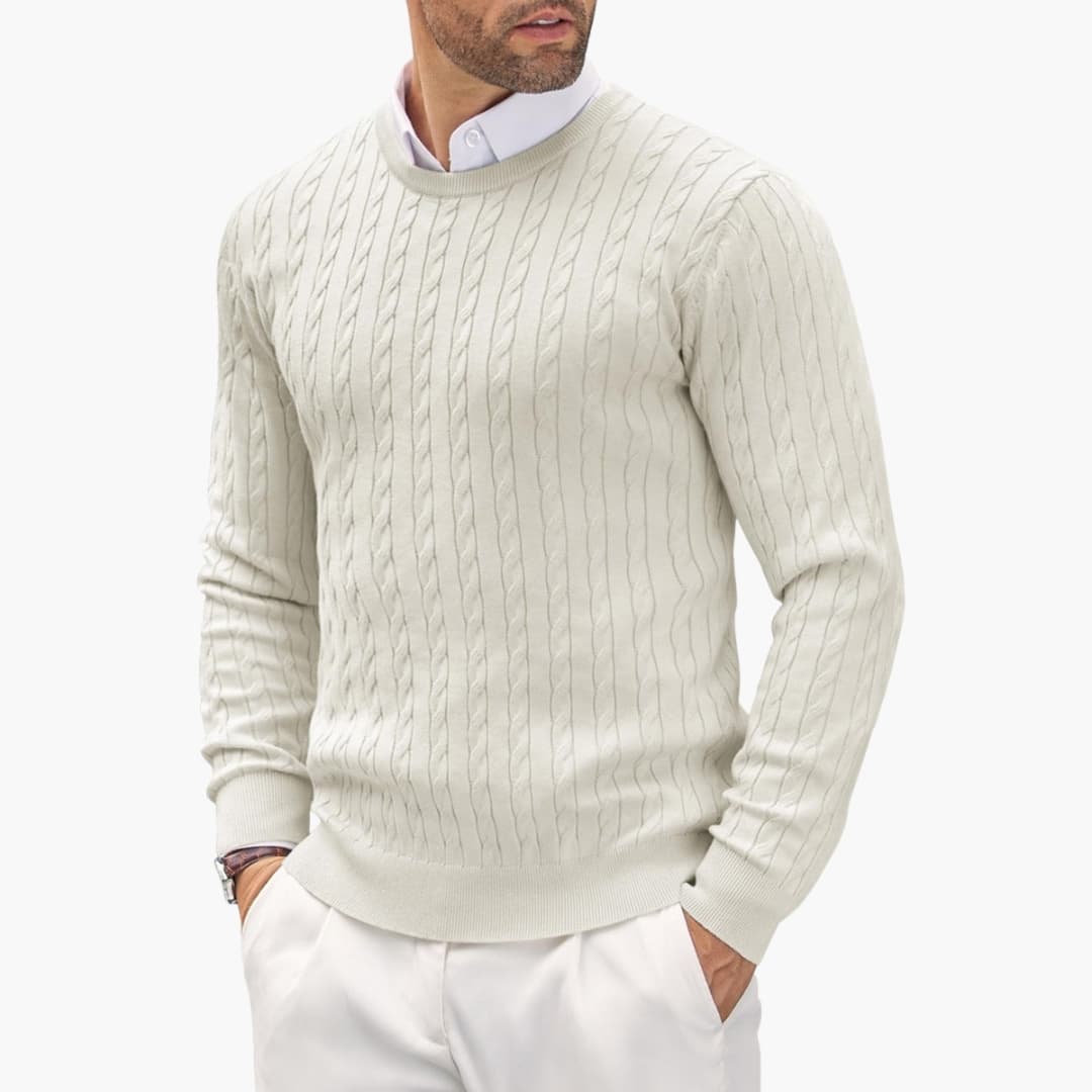 Herrenpullover mit Rundhalsausschnitt