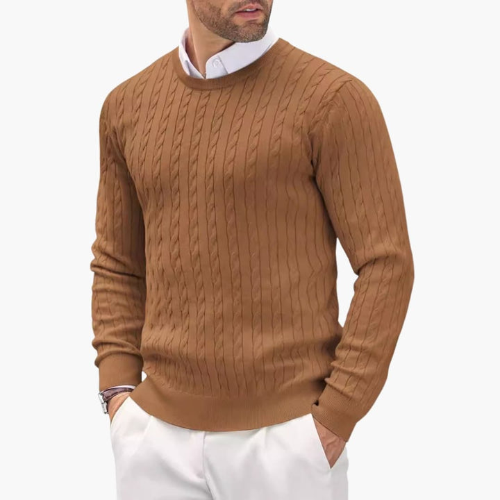 Herrenpullover mit Rundhalsausschnitt