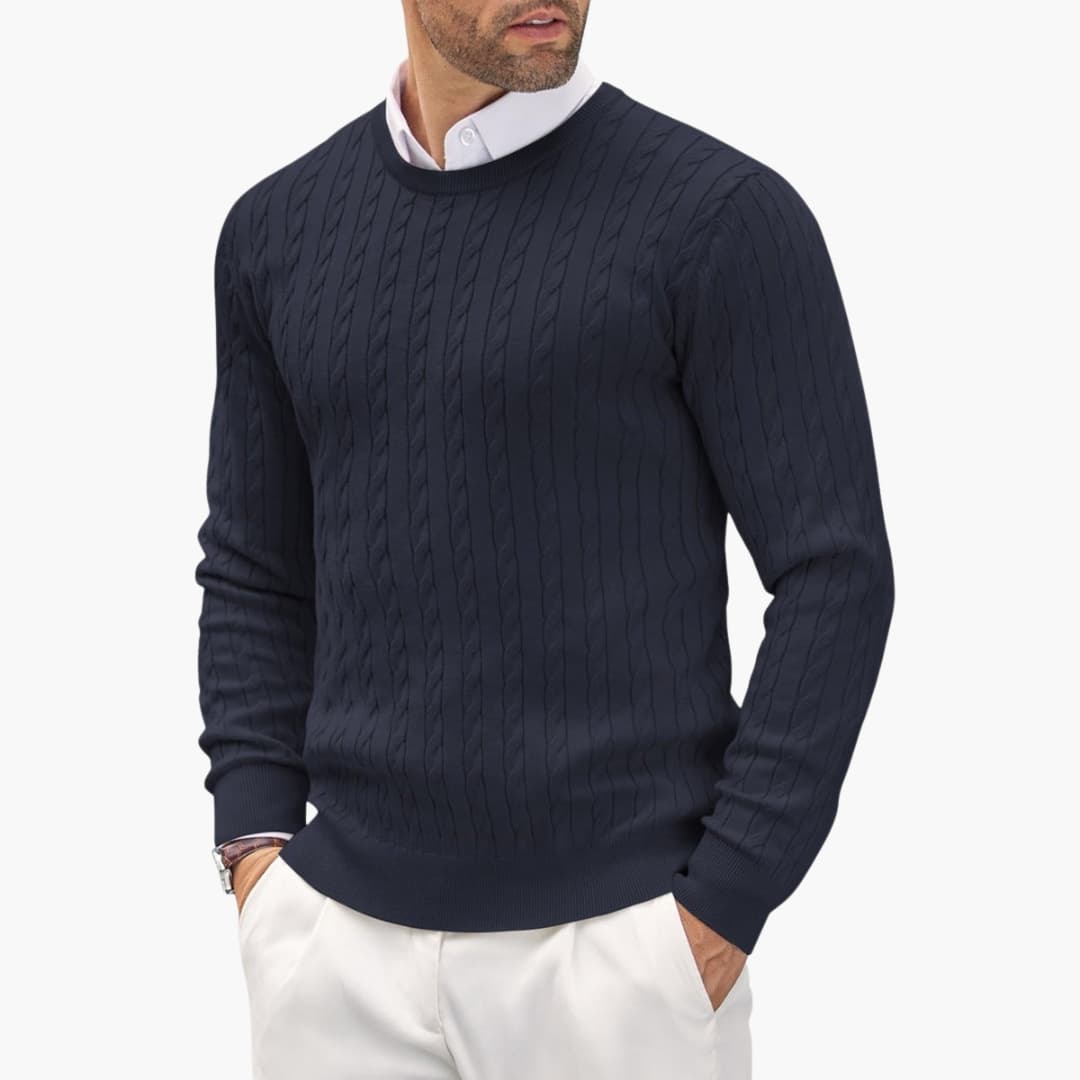 Herrenpullover mit Rundhalsausschnitt