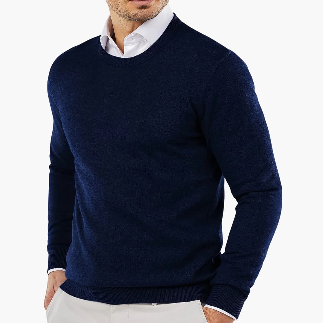 Herrenpullover mit V Ausschnitt und langen Ärmeln
