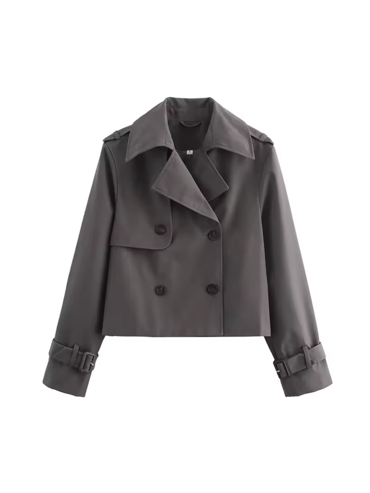 Damen Trenchcoat mit Reverskragen und Gürtelmanschetten