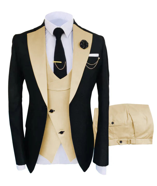 Herren Anzug in formellem Stil, dreiteilig mit Sakko, Weste und Hose