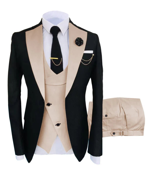 Herren Anzug in formellem Stil, dreiteilig mit Sakko, Weste und Hose