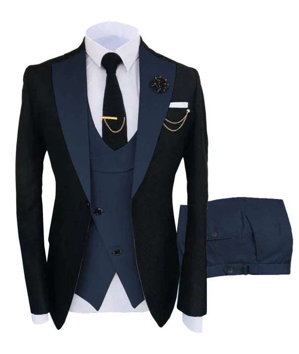 Herren Anzug in formellem Stil, dreiteilig mit Sakko, Weste und Hose