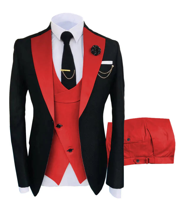Herren Anzug in formellem Stil, dreiteilig mit Sakko, Weste und Hose