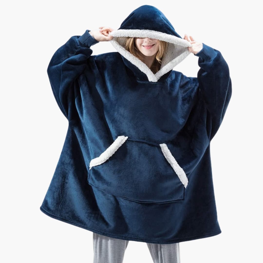 Unisex Decken Hoodie mit Kapuze und Fronttasche