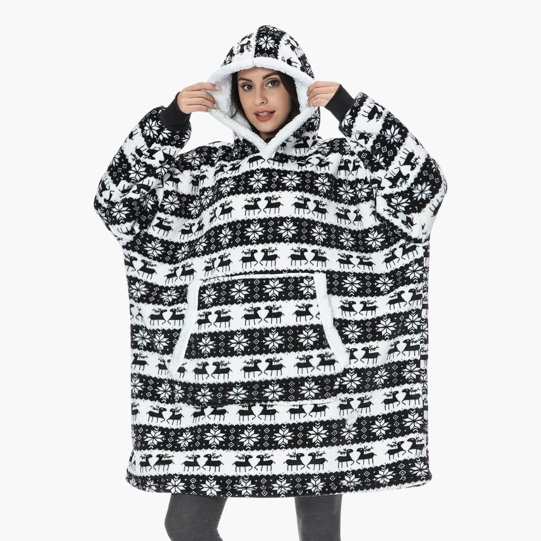 Unisex Decken Hoodie mit Kapuze und Fronttasche