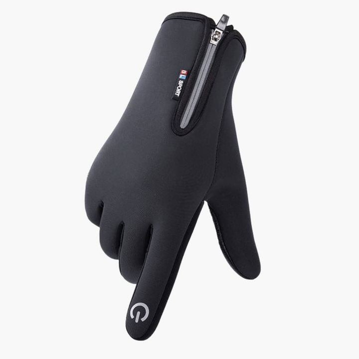 Unisex Handschuhe mit Reißverschluss und Strukturfläche