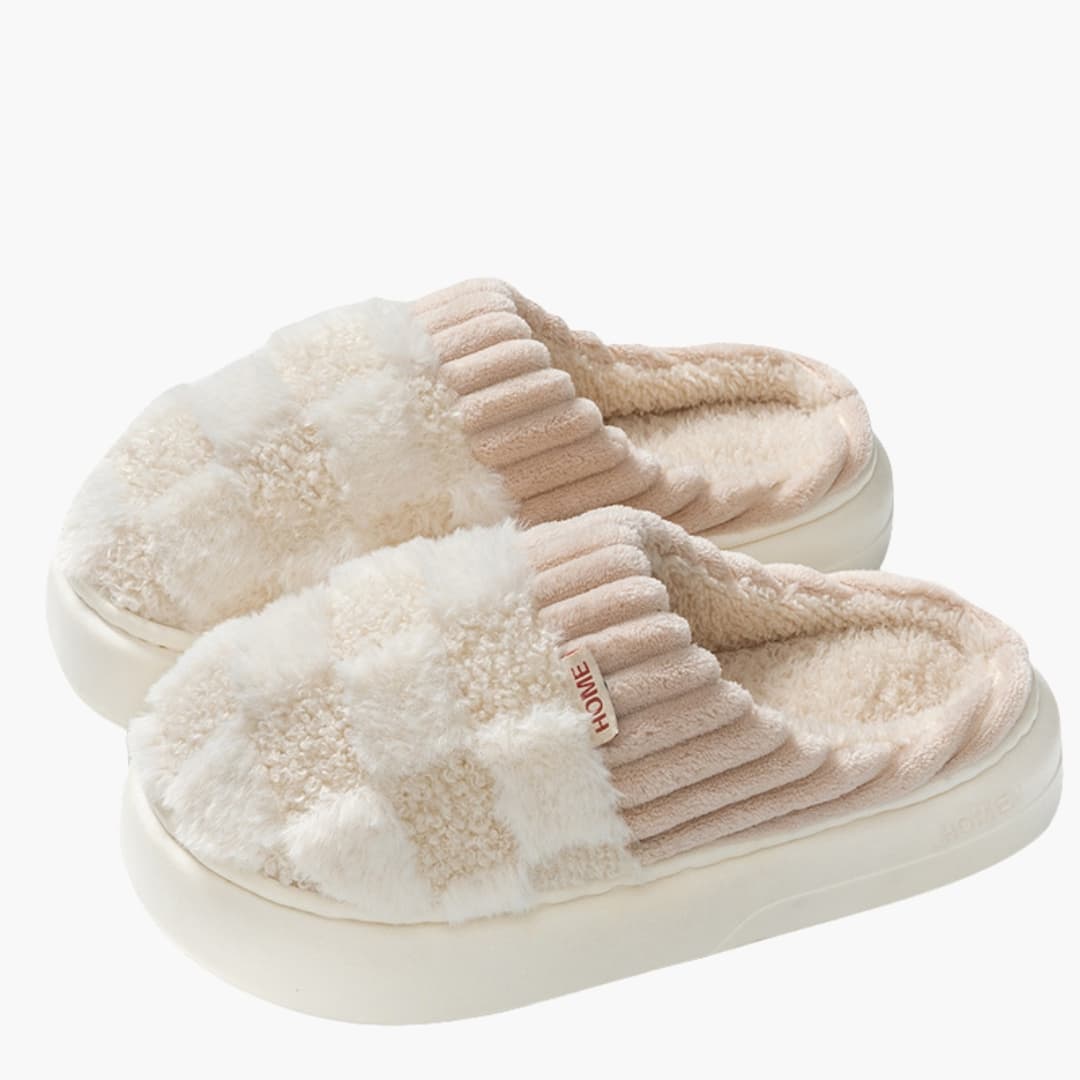 Unisex Pantoffeln mit karierter Oberfläche