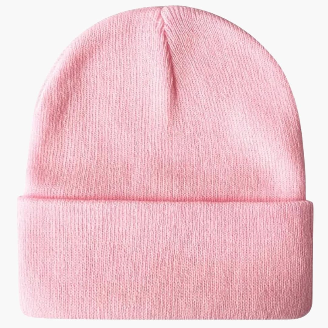 Unisex Strick Wintermütze mit runder Form und Rippoberfläche