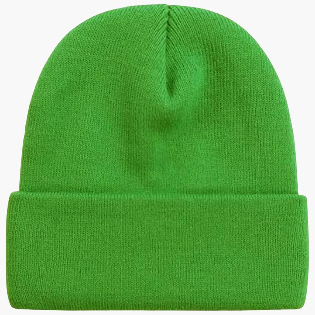Unisex Strick Wintermütze mit runder Form und Rippoberfläche