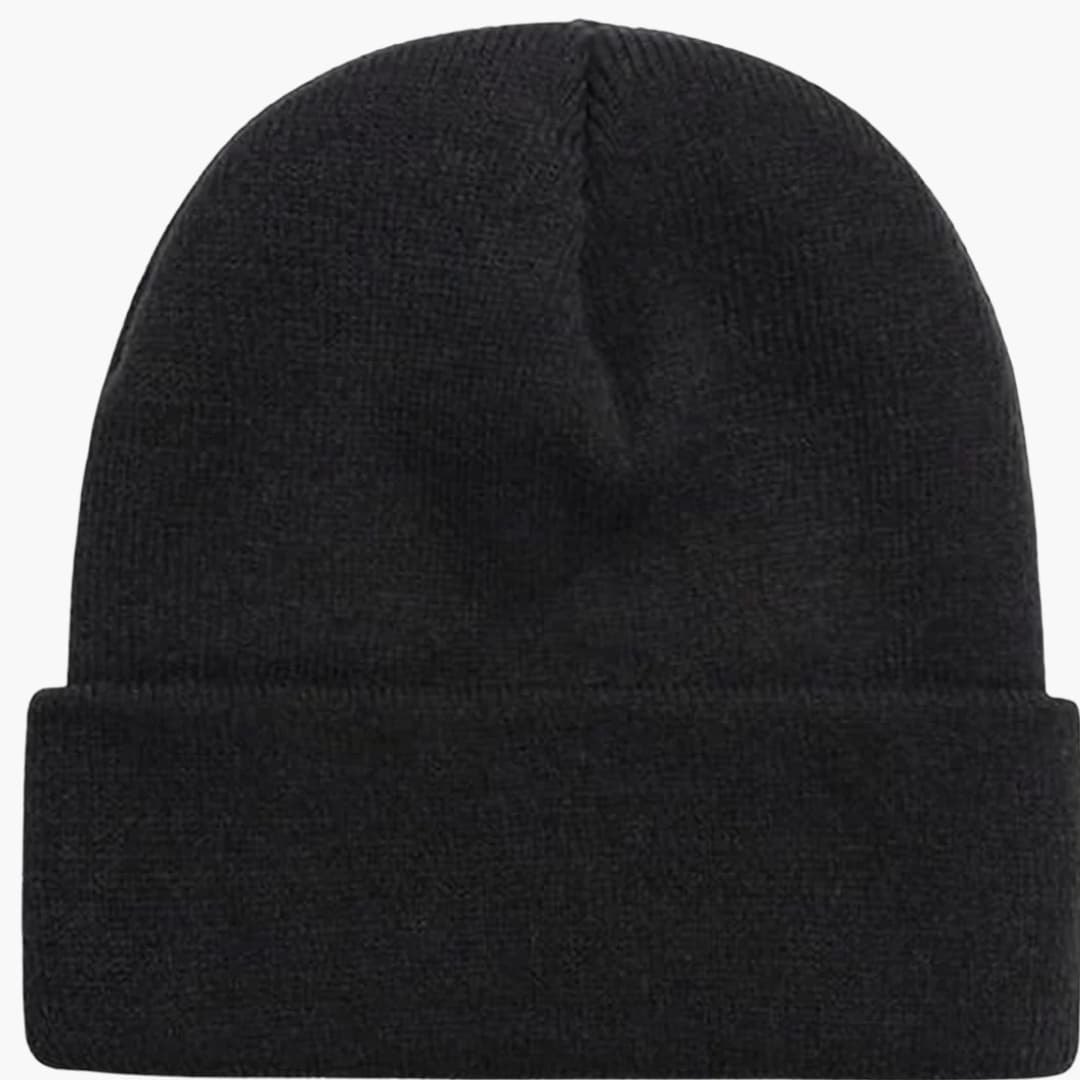 Unisex Strick Wintermütze mit runder Form und Rippoberfläche