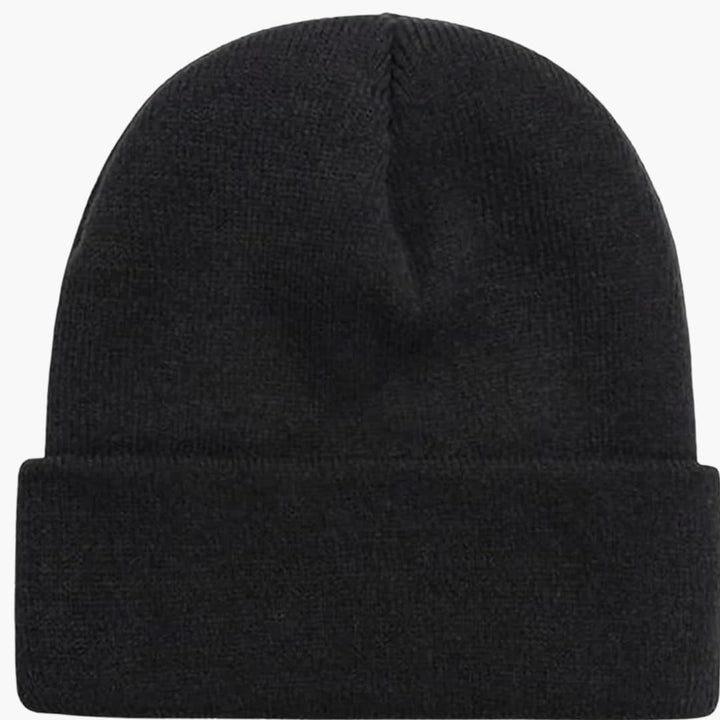 Unisex Strick Wintermütze mit runder Form und Rippoberfläche